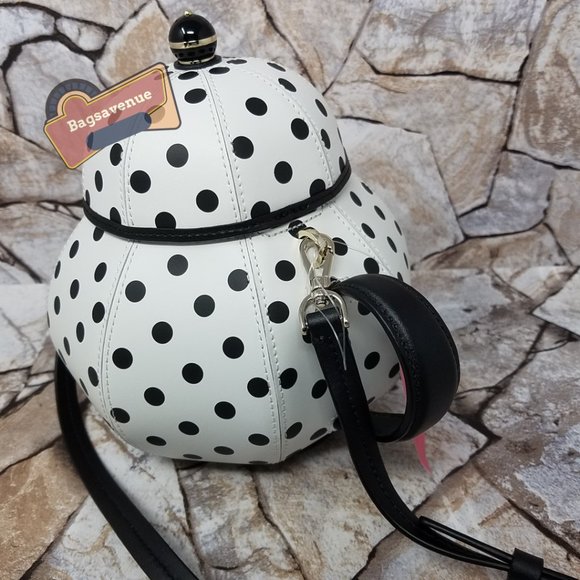 Alice in Wonderland Tea Pot Party Teapot Polka Dot Crossbody Bag Kate Spade - Picture 5 of 10